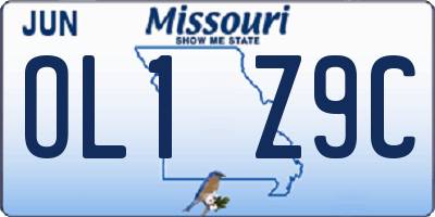 MO license plate OL1Z9C