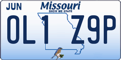 MO license plate OL1Z9P