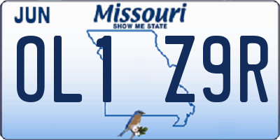 MO license plate OL1Z9R