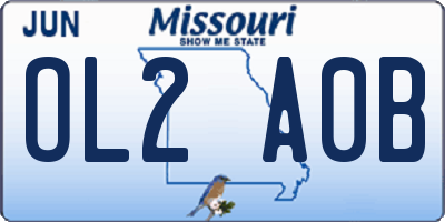 MO license plate OL2A0B
