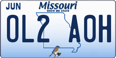 MO license plate OL2A0H