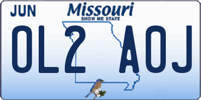 MO license plate OL2A0J