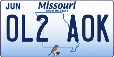 MO license plate OL2A0K