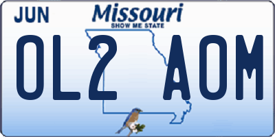 MO license plate OL2A0M