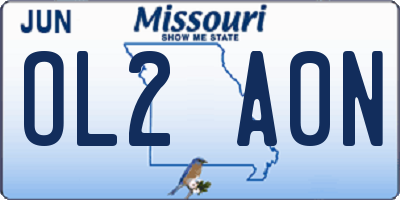 MO license plate OL2A0N