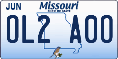 MO license plate OL2A0O