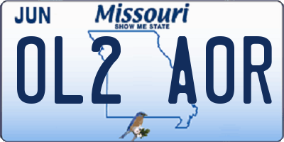 MO license plate OL2A0R