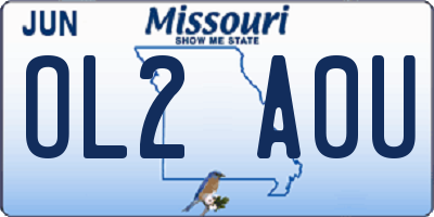 MO license plate OL2A0U