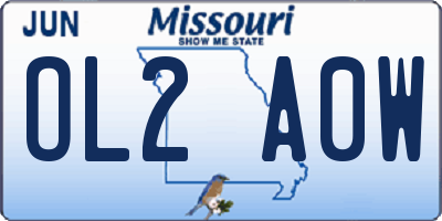 MO license plate OL2A0W