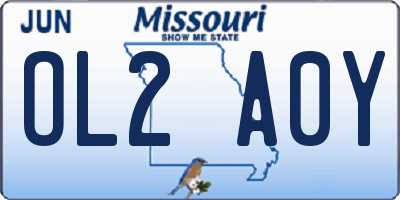 MO license plate OL2A0Y