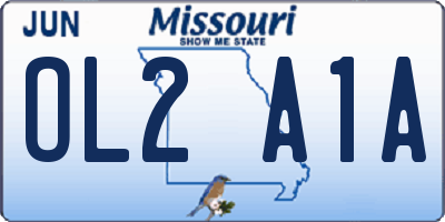 MO license plate OL2A1A