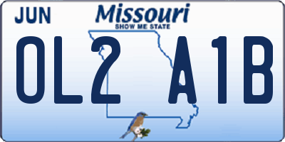 MO license plate OL2A1B