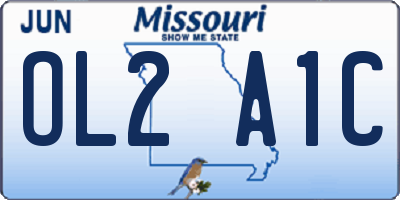 MO license plate OL2A1C