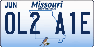 MO license plate OL2A1E