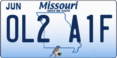 MO license plate OL2A1F