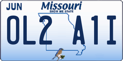 MO license plate OL2A1I