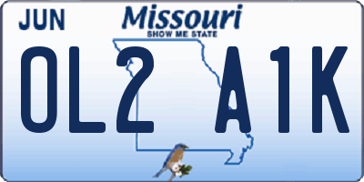 MO license plate OL2A1K