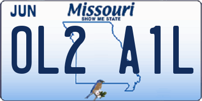 MO license plate OL2A1L