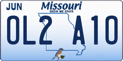MO license plate OL2A1O