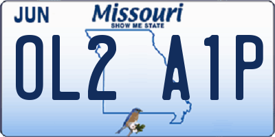MO license plate OL2A1P
