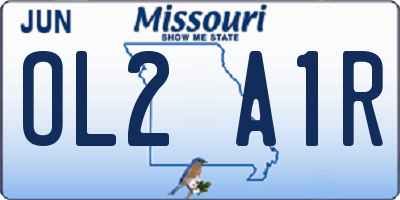 MO license plate OL2A1R