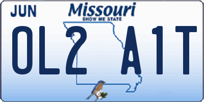 MO license plate OL2A1T