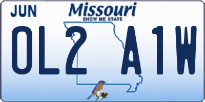 MO license plate OL2A1W