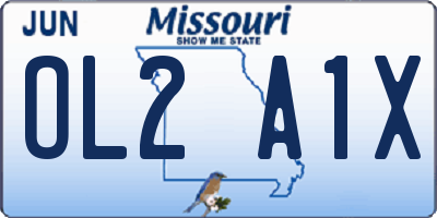 MO license plate OL2A1X