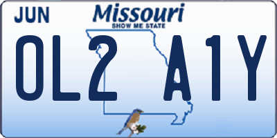 MO license plate OL2A1Y
