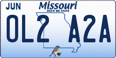 MO license plate OL2A2A