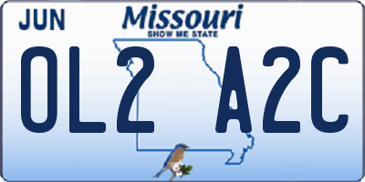 MO license plate OL2A2C