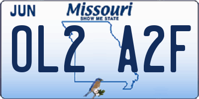 MO license plate OL2A2F