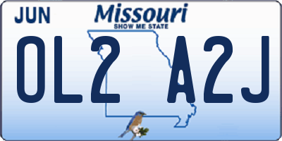 MO license plate OL2A2J