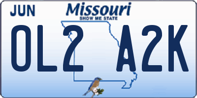 MO license plate OL2A2K