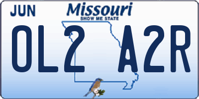 MO license plate OL2A2R
