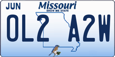 MO license plate OL2A2W