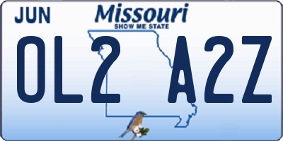 MO license plate OL2A2Z
