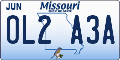 MO license plate OL2A3A