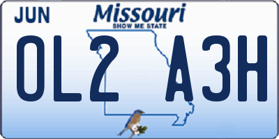 MO license plate OL2A3H