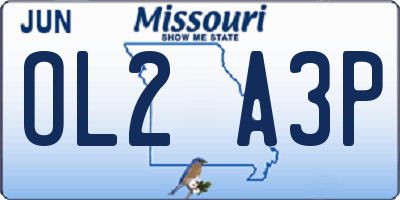 MO license plate OL2A3P