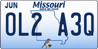 MO license plate OL2A3Q