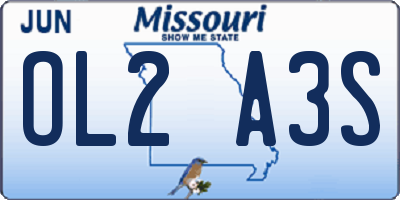 MO license plate OL2A3S