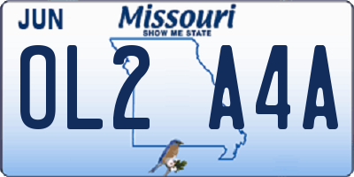 MO license plate OL2A4A