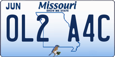 MO license plate OL2A4C