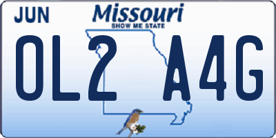 MO license plate OL2A4G