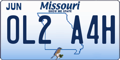 MO license plate OL2A4H