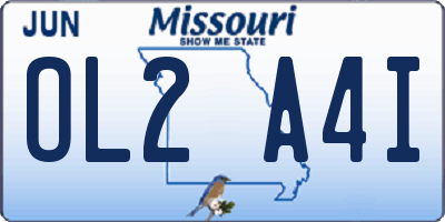 MO license plate OL2A4I