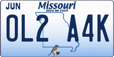 MO license plate OL2A4K