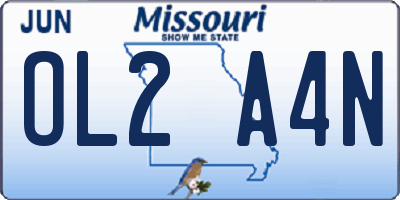 MO license plate OL2A4N