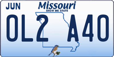 MO license plate OL2A4O